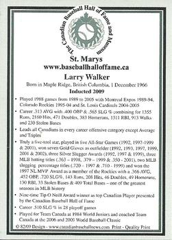 2002-23 Canadian Baseball Hall of Fame #82/09 Larry Walker Back