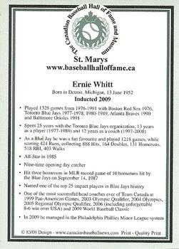 2002-23 Canadian Baseball Hall of Fame #83/09 Ernie Whitt Back