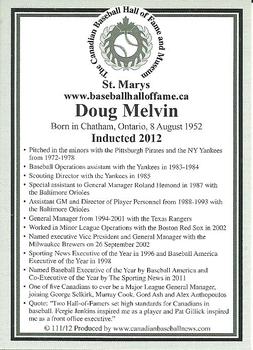 2002-23 Canadian Baseball Hall of Fame #111/12 Doug Melvin Back