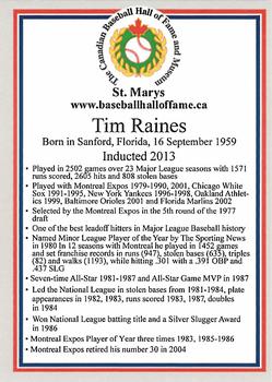 2002-23 Canadian Baseball Hall of Fame #NNO Tim Raines Back