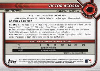 2022 Bowman Draft 1st Edition - Sky Blue #BD-70 Victor Acosta Back