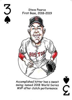 2022 Hero Decks Boston Red Sox Baseball Heroes Playing Cards (16th Edition) #3♠ Steve Pearce Front