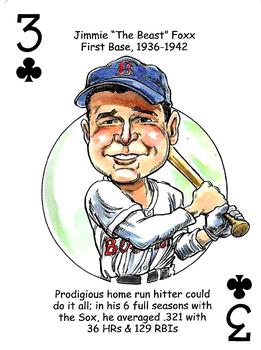 2022 Hero Decks Boston Red Sox Baseball Heroes Playing Cards (16th Edition) #3♣ Jimmie Foxx Front