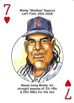 2022 Hero Decks Boston Red Sox Baseball Heroes Playing Cards (16th Edition) #7♥ Manny Ramirez Front