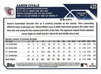 2023 Topps - Gold #433 Aaron Civale Back