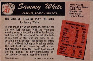 1955 Bowman #47 Sammy White Back