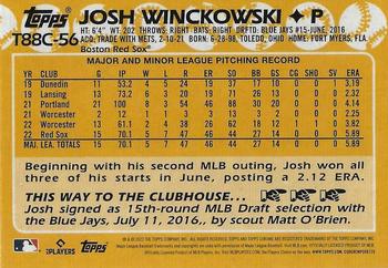 2023 Topps - 1988 Topps Baseball 35th Anniversary Chrome Silver Pack (Series One) #T88C-56 Josh Winckowski Back