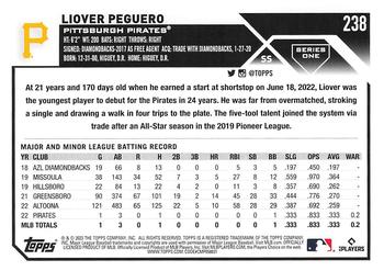 2023 Topps 1st Edition #238 Liover Peguero Back