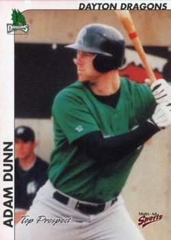 2000 Multi-Ad Midwest League Top Prospects (Unnumbered) #NNO Adam Dunn Front