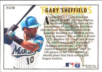 1994 Fleer - Team Leaders #19 Gary Sheffield Back