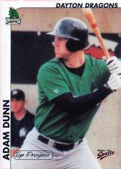 2000 Multi-Ad Midwest League Top Prospects (Numbered Oval Logo) #10 Adam Dunn Front