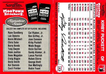 1991 MooTown Snackers - Foldout Panels #2 Kirby Puckett Back