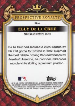 2022 Bowman's Best - Prospective Royalty #PR-6 Elly De La Cruz Back