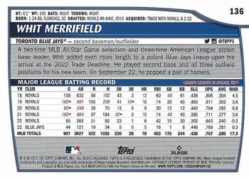 2023 Topps Big League #136 Whit Merrifield Back