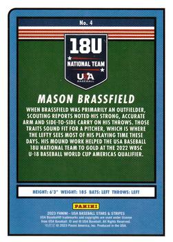 2023 Panini USA Baseball Stars & Stripes #4 Mason Brassfield Back