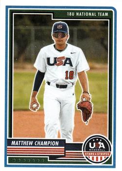 2023 Panini USA Baseball Stars & Stripes #5 Matthew Champion Front