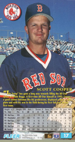 1994 Fleer Extra Bases #17 Scott Cooper Back