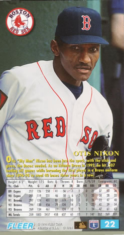 1994 Fleer Extra Bases #22 Otis Nixon Back