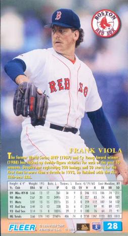 1994 Fleer Extra Bases #28 Frank Viola Back