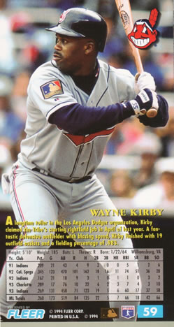 1994 Fleer Extra Bases #59 Wayne Kirby Back