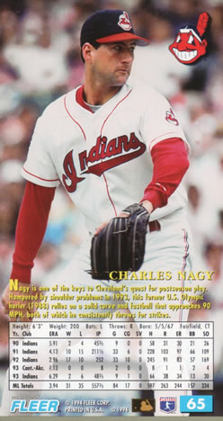 1994 Fleer Extra Bases #65 Charles Nagy Back