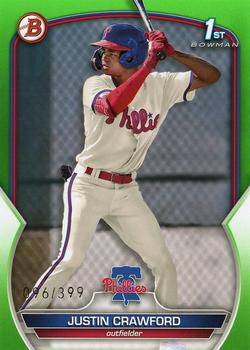 2023 Bowman - Prospects Neon Green #BP-3 Justin Crawford Front