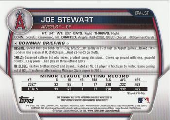 2023 Bowman - Chrome Prospect Autographs #CPA-JST Joe Stewart Back