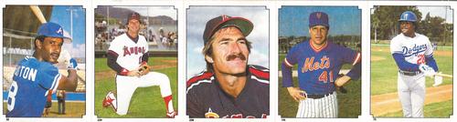 1984 Topps Stickers - Test Strips #32 / 75 / 106 / 228 / 229 Claudell Washington / Doug DeCinces / Bobby Grich / Tom Seaver / Pedro Guerrero Front