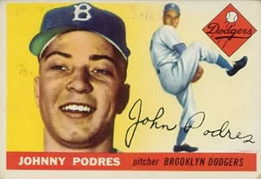 1955 Topps #25 Johnny Podres Front