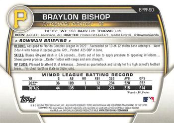 2023 Bowman 1st Edition #BPPF-90 Braylon Bishop Back