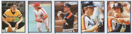 1983 Topps Stickers - Test Strips #NNO Jason Thompson / Pete Rose / Terry Puhl / Ray Knight / Art Howe Front