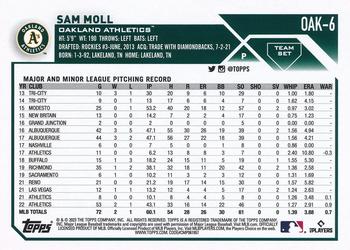 2023 Topps Oakland Athletics #OAK-6 Sam Moll Back