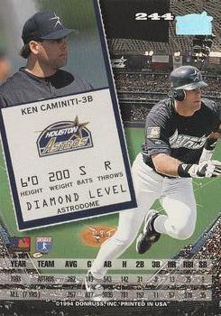 1994 Leaf #244 Ken Caminiti Back