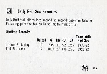 1979 Early Red Sox Favorites #14 Urbane Pickering / Jack Rothrock Back