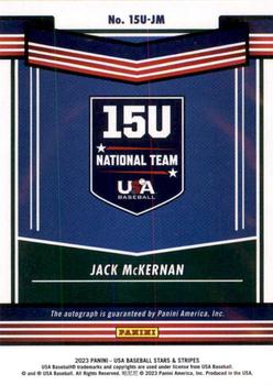 2023 Panini USA Baseball Stars & Stripes - 15U National Team Signatures #15U-JM Jack McKernan Back