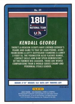 2023 Panini USA Baseball Stars & Stripes - Bronze, Silver, & Gold #49 Kendall George Back
