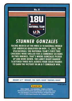 2023 Panini USA Baseball Stars & Stripes - Stripes #8 Stunner Gonzales Back