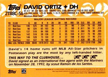 2023 Topps - 1988 Topps Baseball 35th Anniversary Chrome Silver Pack (Series Two) #2T88C-56 David Ortiz Back