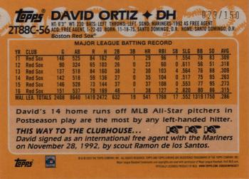 2023 Topps - 1988 Topps Baseball 35th Anniversary Chrome Silver Pack Blue (Series Two) #2T88C-56 David Ortiz Back