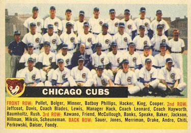 1956 Topps #11 Chicago Cubs Front