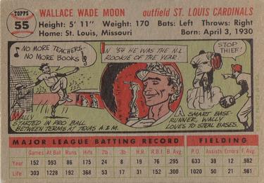 1956 Topps #55 Wally Moon Back