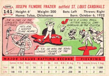 1956 Topps #141 Joe Frazier Back