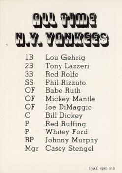 1980 TCMA All Time New York Yankees Set D #010 Whitey Ford Back
