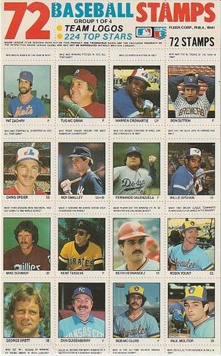 1983 Fleer Stamps - Panels #1 Group 1 of 4 Front