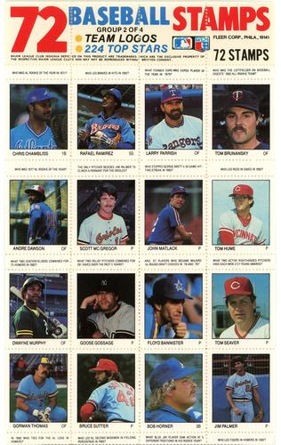 1983 Fleer Stamps - Panels #2 Group 2 of 4 Front