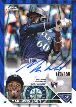 2023 Topps Chrome - Rookie Autographs Blue RayWave #RA-MWI Marcus Wilson Front