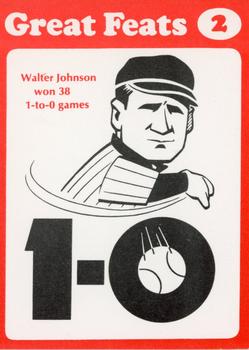 1972 Laughlin Great Feats of Baseball (Red) #2 Walter Johnson Front