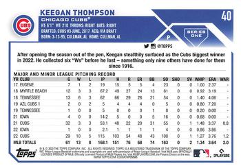 2023 Topps - Gold Star #40 Keegan Thompson Back