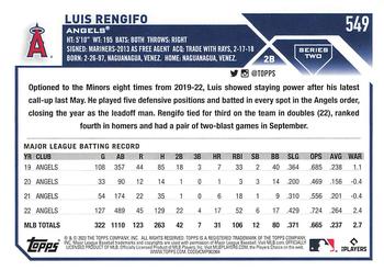 2023 Topps - 582 Montgomery Club Foil Stamped #549 Luis Rengifo Back