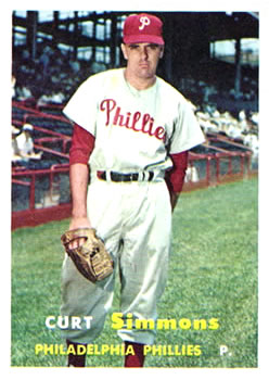 1957 Topps #158 Curt Simmons Front